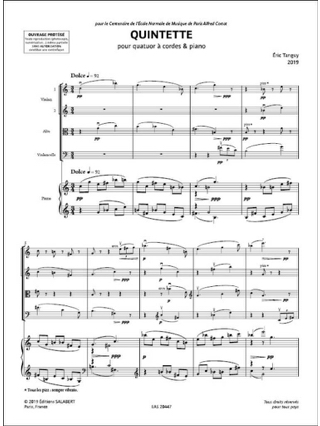 Quintette - Eric Tanguy - Partition - Quintettes